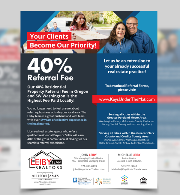 Leiby Real Estate Referral Flyer Leiby Real Estate Referral Flyer